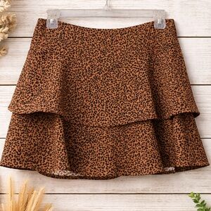 Leopard Print Layered Skort